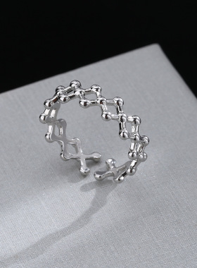 925纯银戒指女小众ins指环