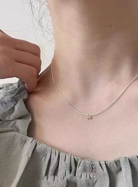 S925纯银小樱桃项链女简约气质高级感轻奢小众毛衣链2025新款爆款