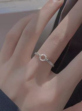 925纯银O字戒指女时尚个性开口戒轻奢小众设计感食指环冷淡风戒子