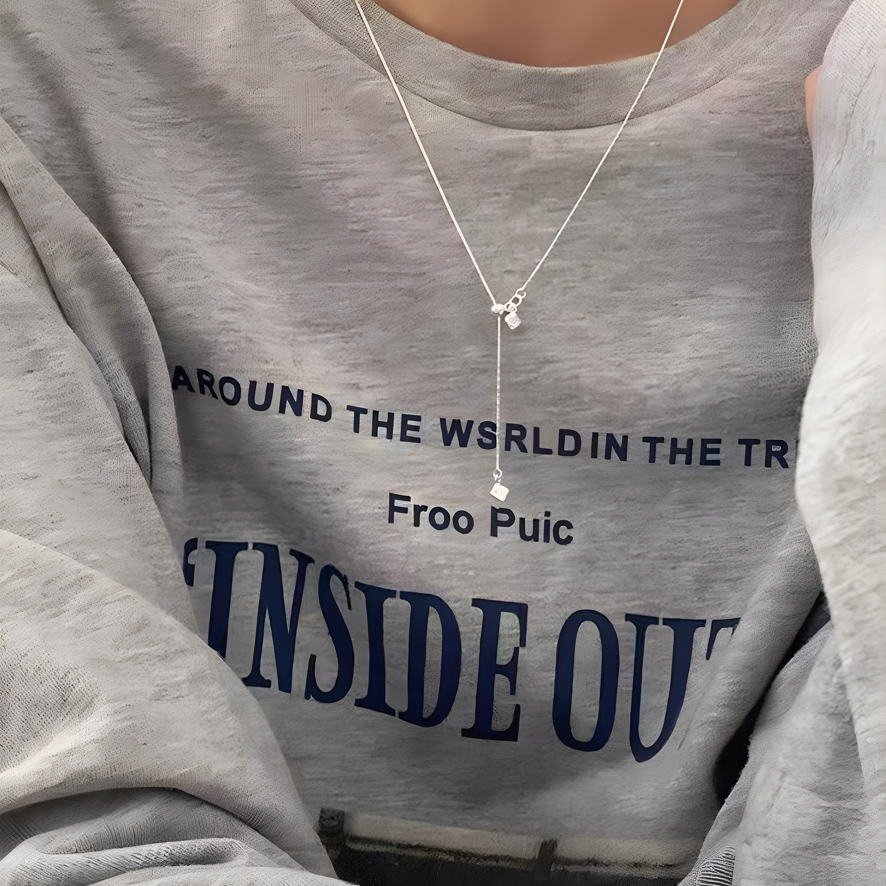 s925纯银纹理方块长项链配饰女款2025新款轻奢高级感韩系冷淡风,淘宝优惠券,粉丝福利购,淘宝优惠卷