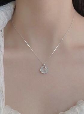 925银如意锁项链女2025新款爆款长命锁吊坠轻奢小众高级感颈链