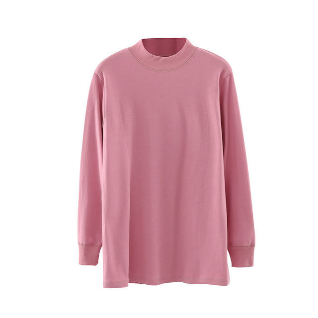 ແມ່ຍິງຂະຫນາດໃຫຍ່ຄໍ Round Cotton ແຂນຍາວ Loose Mom ເຄື່ອງນຸ່ງຫົ່ມດູໃບໄມ້ລົ່ນ