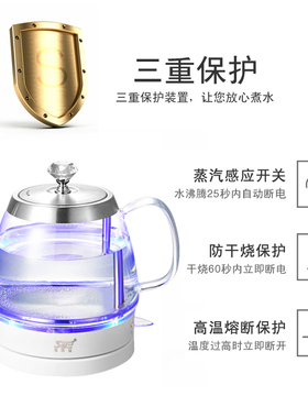 思奈尔玻璃电热煮泡茶专用烧水壶