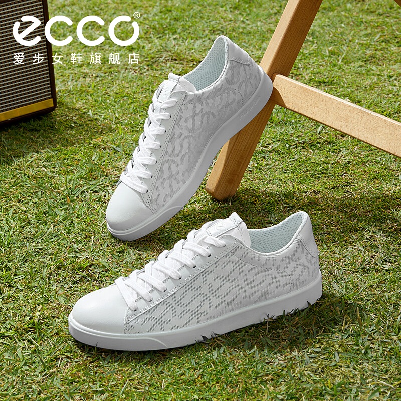 ECCO爱步女鞋小白鞋 新款真皮板鞋时尚休闲鞋通勤 街头轻巧212863 - 图0