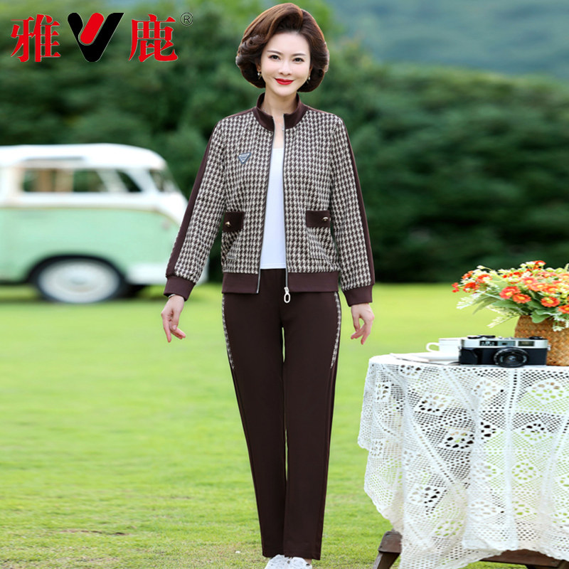 雅鹿中老年运动秋装新款洋气妈妈 苏州时时新服饰中老年女装