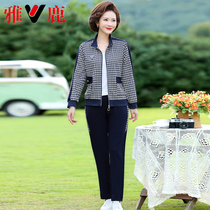 雅鹿中老年运动秋装新款洋气妈妈 苏州时时新服饰中老年女装