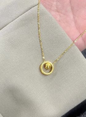 时来运转项链女2025年新款黄金色潮女士时尚转运珠装饰品锁骨链子