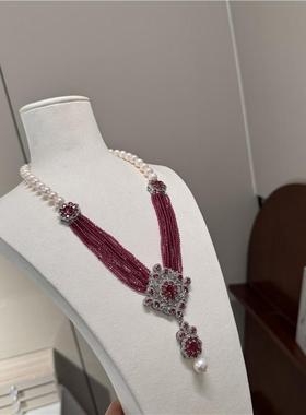 小众设计天然轻奢毛衣链绿玛瑙