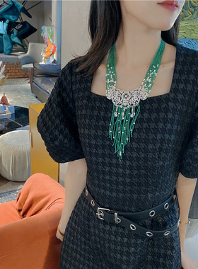 豪华首饰时尚轻奢毛衣链女铜镀银