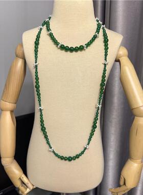 绿玉髓项链简约百搭长款毛衣链女