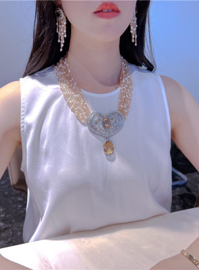 锁骨链女多层首饰女豪华套装夸张