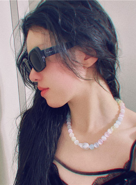 锁骨链女渐变色首饰百搭轻奢气质