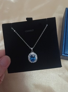 925纯银蓝宝石项链宝蓝色