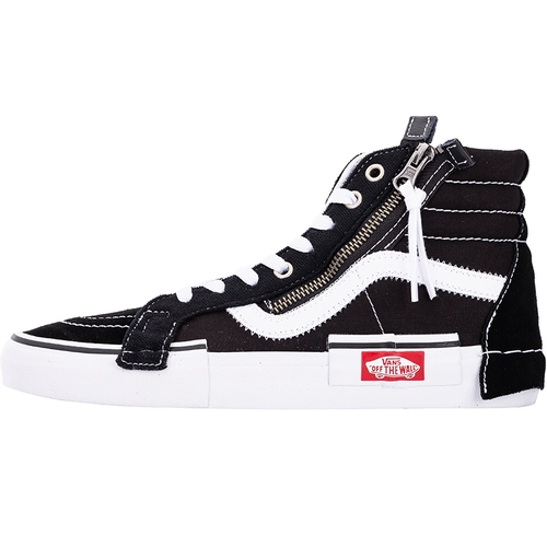 Vans van van sk8-hi cap Черно-белая деконструкция молнии мужская и женская обувь на высокой вершине.