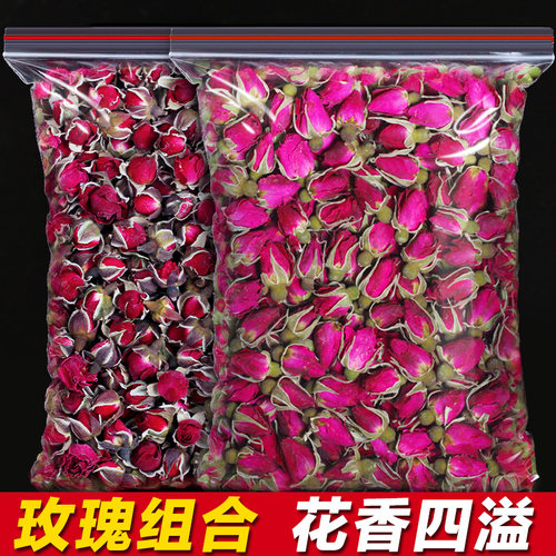 玫瑰花茶干玫瑰花茶泡茶平阴玫瑰花瓣食用泡水喝的非特级散装花茶 - 图0