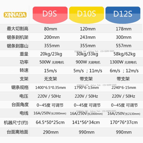 新纳达10寸立式小型木工金属带锯机12寸家用多功能高精度曲线切割 - 图2