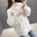 Áo len cổ lọ cho nữ mùa thu đông 2019 mới lười biếng phiên bản Hàn Quốc của áo khoác đan trên quần áo không khí - Áo len