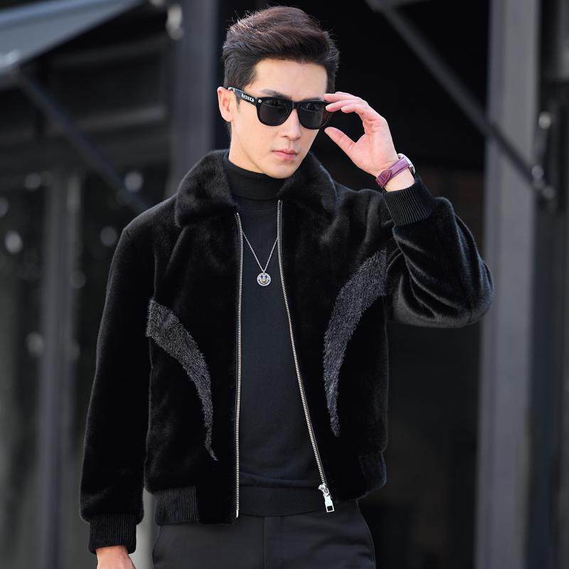 2025冬季整貂水貂毛领皮毛一体皮草男士貂皮大衣金貂绒外套男修身,淘宝优惠券,粉丝福利购,淘宝优惠卷