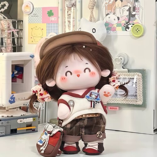 新款现货20cm娃衣【复古小狗】棉花娃娃衣服套装玩偶公仔换装服 - 图3