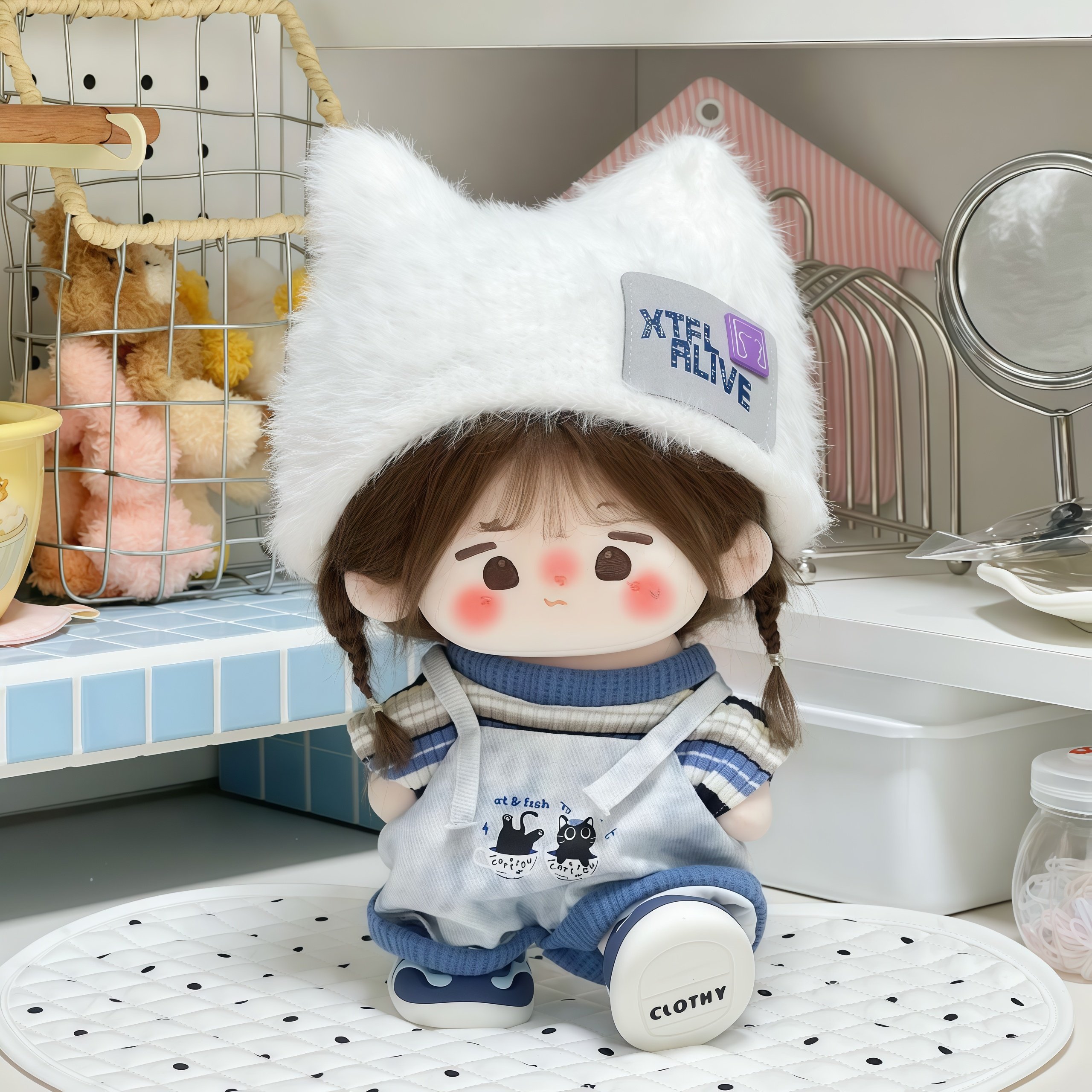 20cm娃衣【小猫困困】可爱棉花娃娃衣服三件套玩偶公仔换装服配件,淘宝优惠券,粉丝福利购,淘宝优惠卷