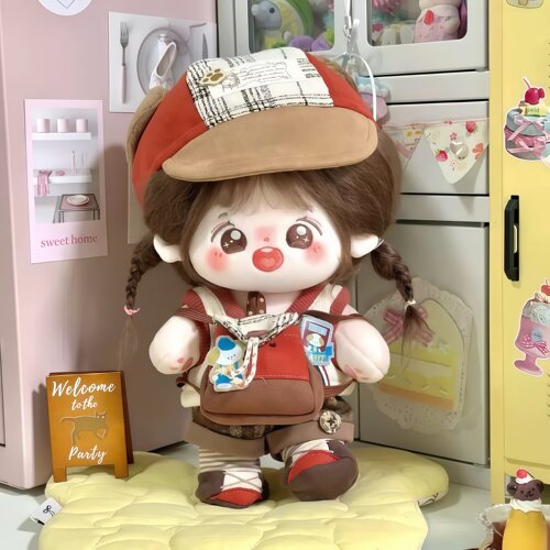 新款现货20cm娃衣【复古小狗】棉花娃娃衣服套装玩偶公仔换装服 - 图1