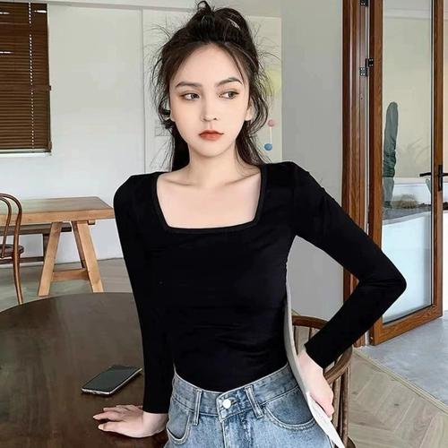 枫之欣 Флисовый эластичный удерживающий тепло приятный телу пуховик, 2018, квадратный вырез, облегающий крой