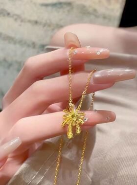 金店同款沙金闪耀浪漫烟花项链爆闪烟花项链复古耳饰黄铜镀金饰品