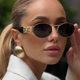 European and American retro steampunk oval sunglasses