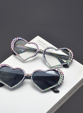 防紫外线复古简约男女镶钻太阳镜