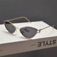 UV proof cat eyes retro men and women metal sunglasses