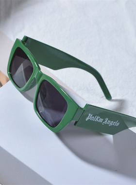 欧美新款黑色方框墨镜男女潮个性字母眼镜辣妹街头嘻哈蹦迪太阳镜