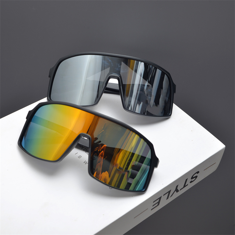 y2k墨镜男女潮户外骑行爬山跑步滑雪眼镜炫彩大框护目防风太阳镜 - 图1