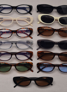 欧美复古时髦小框猫眼太阳眼镜潮