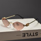 European and American retro punk rimless rhombus sunglasses