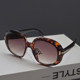 European and American retro oversized frame round rice stud sunglasses