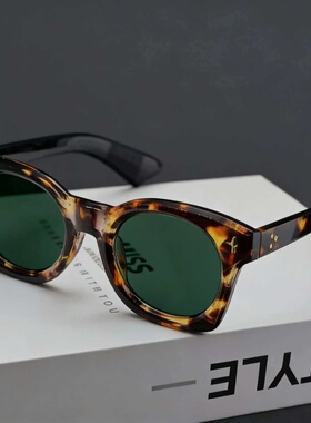 欧美复古大框方形米钉太阳眼镜潮