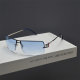 UV proof square retro frameless sunglasses for men and women