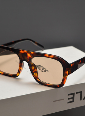 凹造型方形复古男女单梁太阳镜