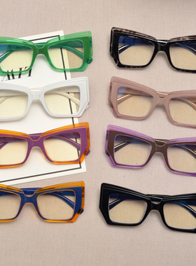 防蓝光多边形复古男女平光太阳镜