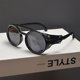 Sunshade round retro male and female punk sunglasses