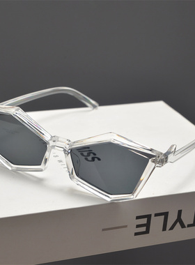 防紫外线菱形复古男女墨镜不规则