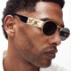 European and American retro steampunk oval sunglasses