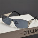 European and American retro metal punk one-piece large frame sunglasses