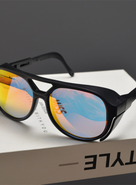 遮阳圆形朋克风男女防风太阳镜