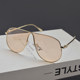 European and American retro pilot-style single-beam large-frame letter sunglasses for women with round faces, slim toad mirror punk sunglasses