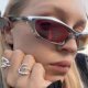 European and American retro punk hip-hop disco colorful sunglasses