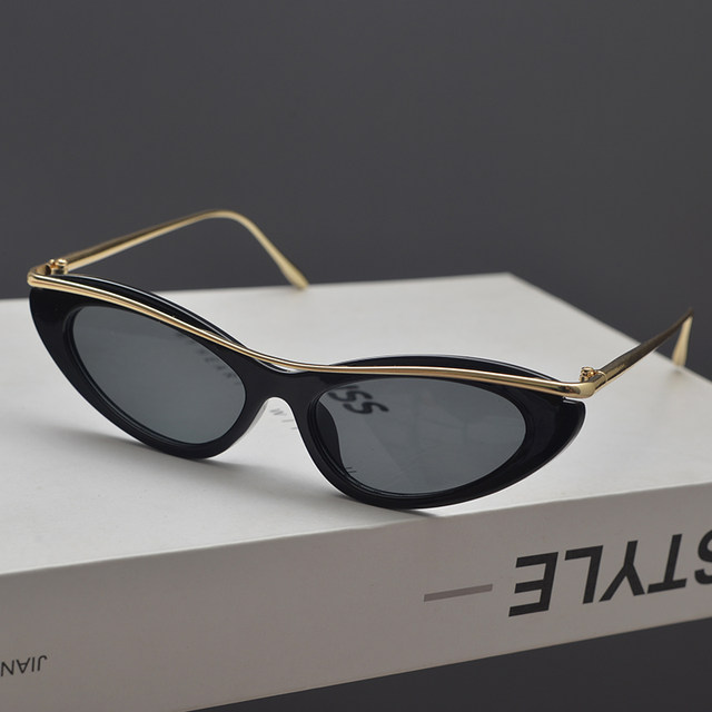 European and American retro fashionable cat eye punk style sunglasses