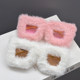 European and American retro large frame plush sunglasses trendy