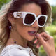 UV-proof square European and American style men and women metal feeling