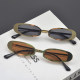 European and American retro fashionable oval punk sunglasses